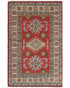3x5 Red Kuba Afghan Hand Knotted Wool Area Rug
